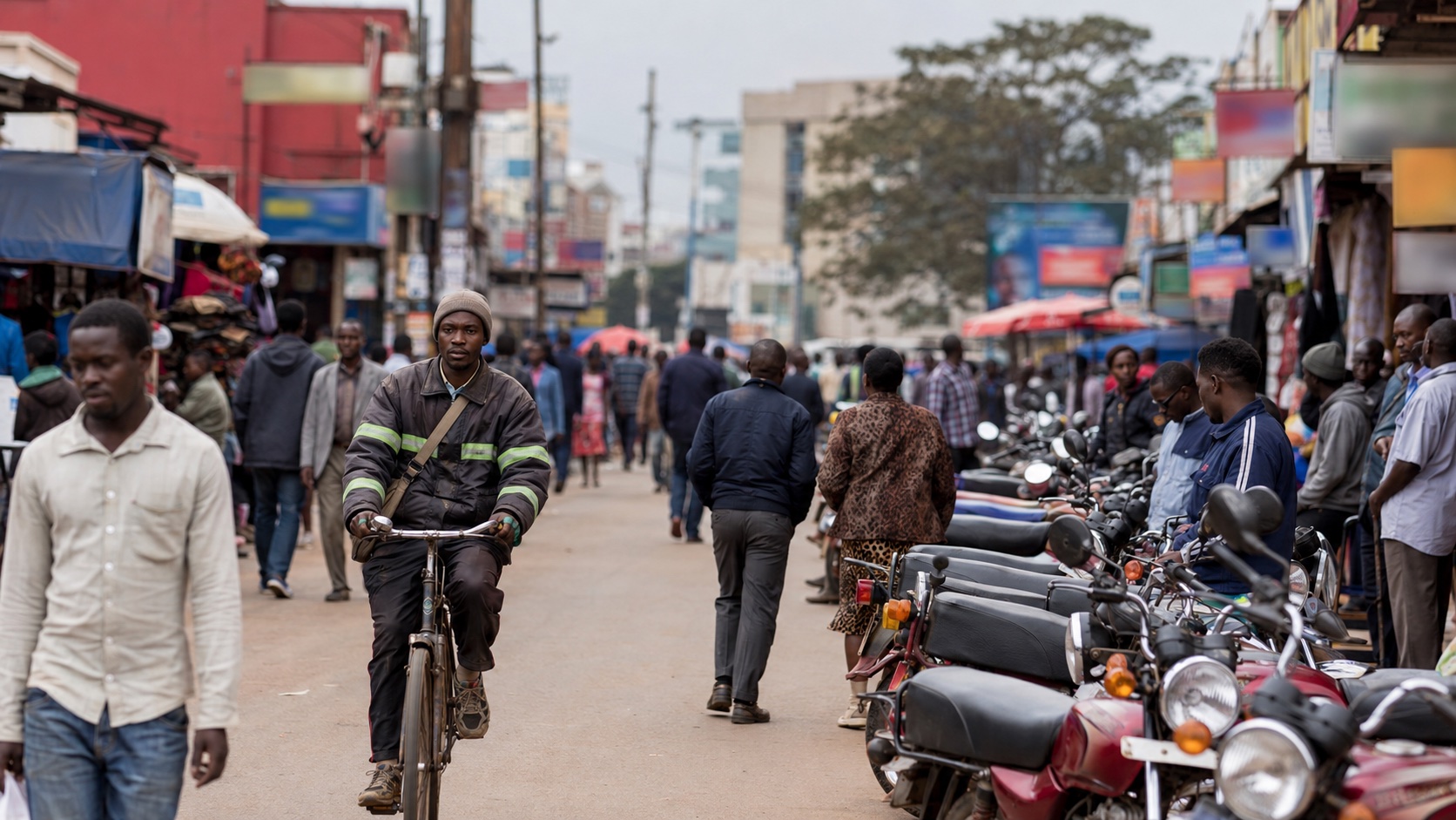 Street outside the Tuula Credit office area in Kampala
